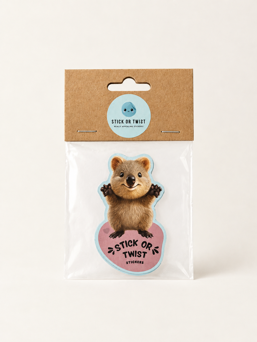 The Trio Cute Collectable Eco Sticker Pack - Happy Quokka Edition