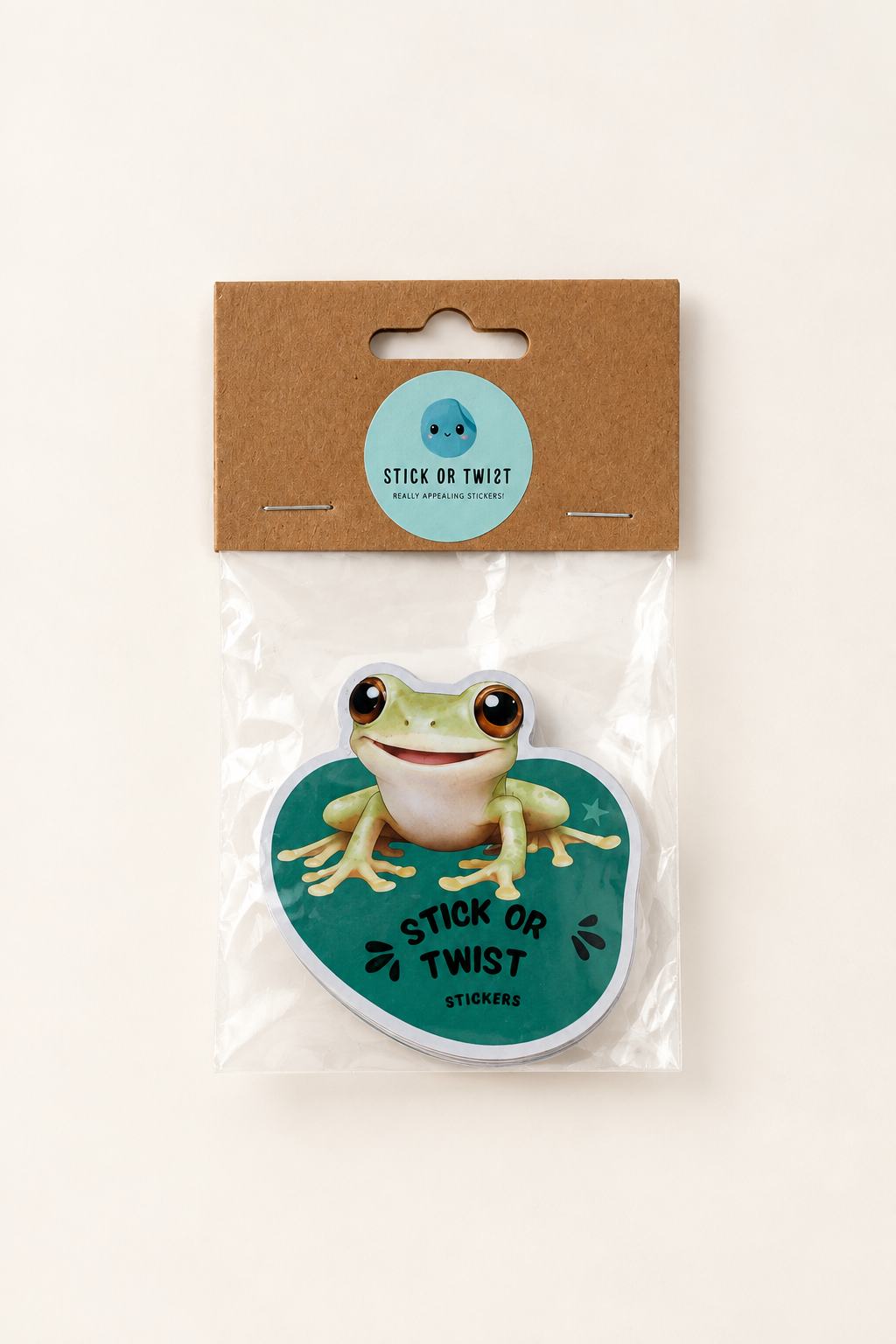 The Trio Cute Collectable Eco Sticker Pack - Happy Frog Edition